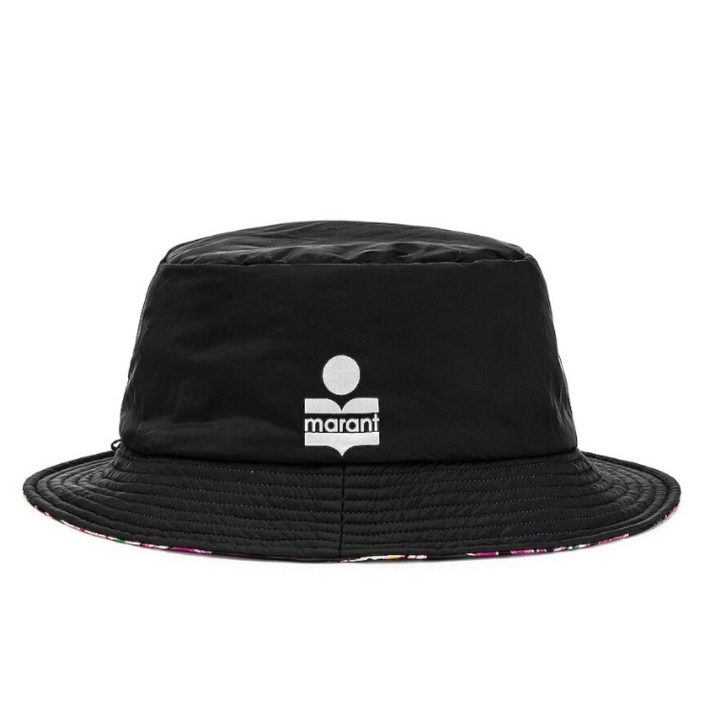 Isabel Marant Haley Bucket Hat Black Floral Reversible - Picture 6 of 9